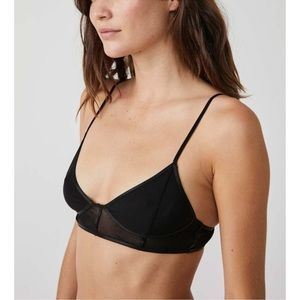 Free People Moonlight Mesh Corset Bra Bralette Black Medium
